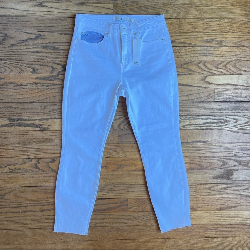 NEW Vineyard Vines Striped Pocket White Jeans Cropped 2P001102 Multiple Szs NWT